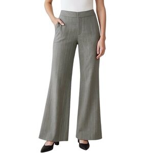 HERVE LEGER High Waist Wide Leg Dress Pants Striped Luxury Professional Size L